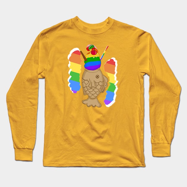 Pride Taiyaki Ice cream-Gay/LGBT flag Long Sleeve T-Shirt by VixenwithStripes